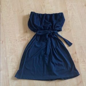 Strapless Navy Dress